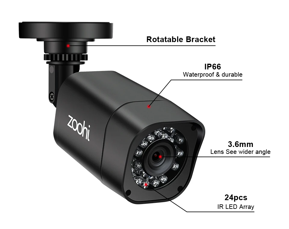 Zoohi CCTV 2CH 720 P/1080 P комплект камеры AHD P2P HDMI H. 264 DVR система видеонаблюдения Водонепроницаемая наружная камера безопасности комплект