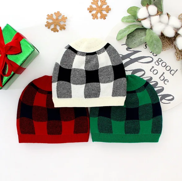 Зимние теплые рождественские шапки для маленьких мальчиков и девочек вязаные