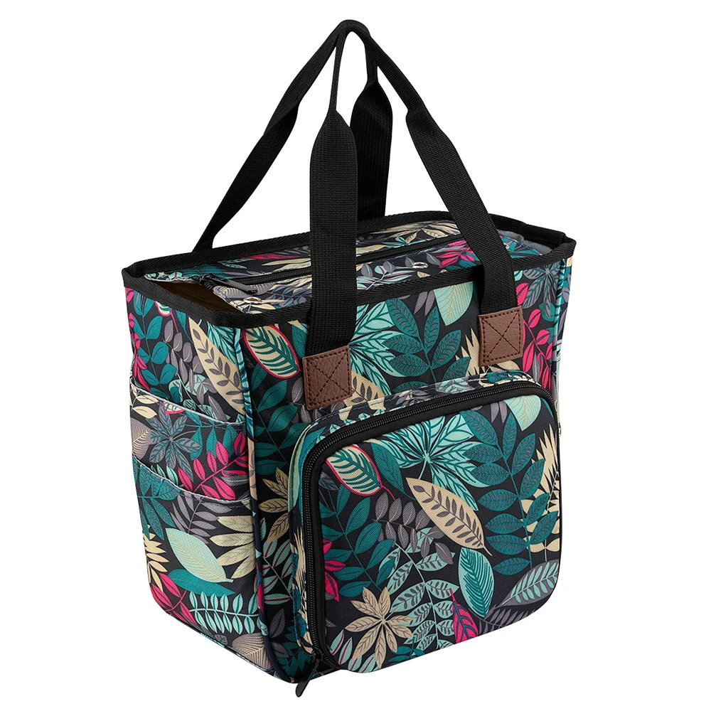 

1 Piece 26*25*4CM New Style Woolen Bag Blue Leaf Style Bag 600D Oxford Cloth Wool Sewing And Embroidery Tools Storage Bag