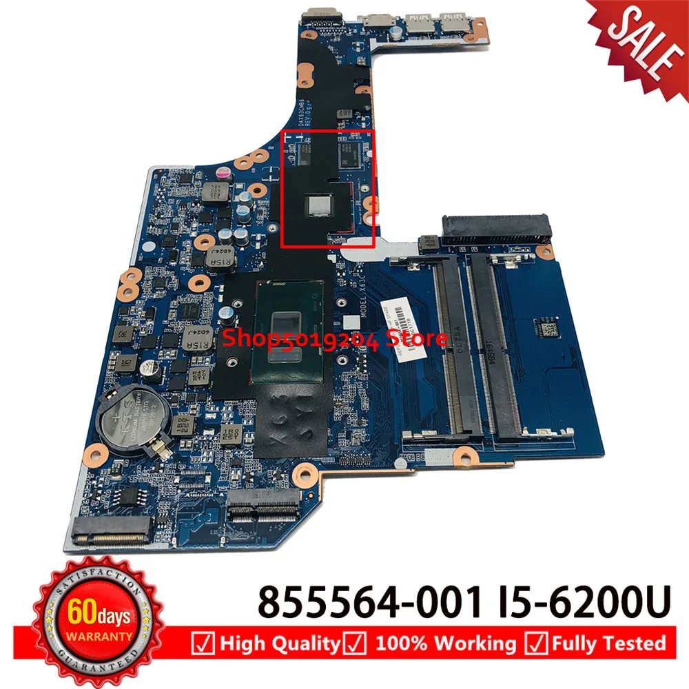 Материнская плата для ноутбука HP Probook 450 G3 450-G3 SR2EY I5-6200U DDR4 855674-601 855564-501 855564-001 DAX63CMB6D1