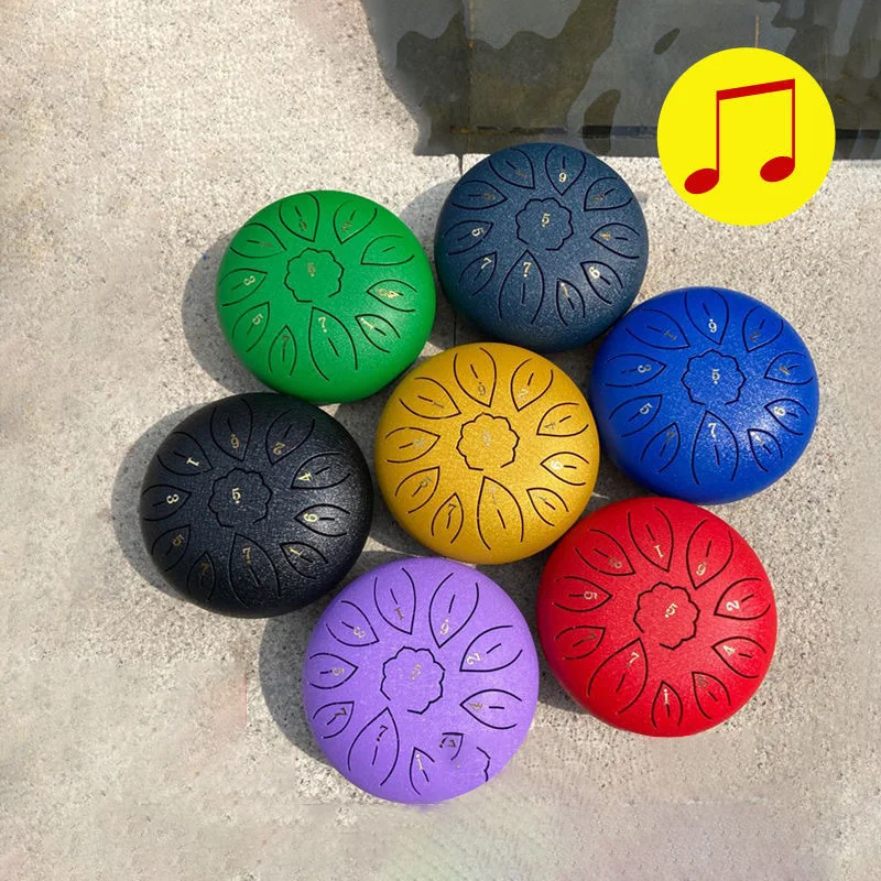 

6 inch 11-Tone Steel Tongue Drum Percussion Instruments Musical Instruments Drums Music Drum Set with Drumstick for Beginner