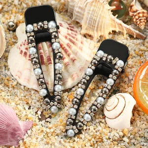 Заколка для волос женская, из заколка в виде геометрических фигур сплава, с жемчугом