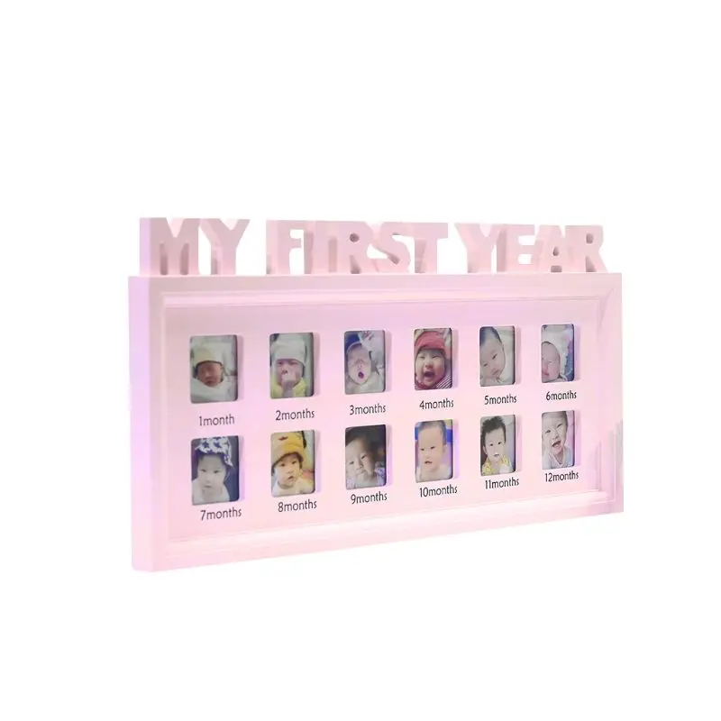 

Creative DIY 0-12 Month Baby "MY FIRST YEAR" Pictures Display Plastic Photo Frame Souvenirs Commemorate Kids Growing Memory Gift