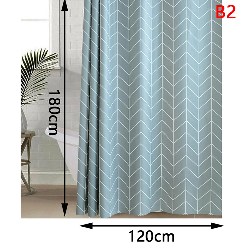 

Anti Mold Bathroom Supplies Extra Long PEVA Geometric Pattern Shower Curtain