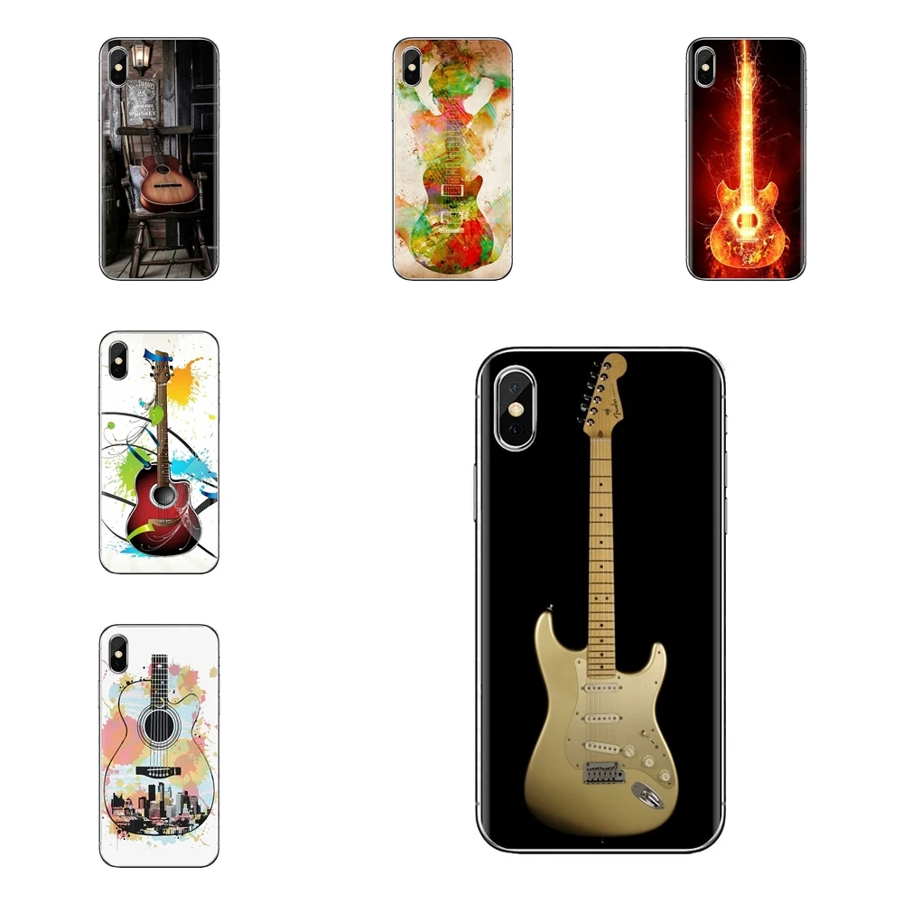 ТПУ гитарная крышка синего цвета в виде скрипичного ключа для электрической