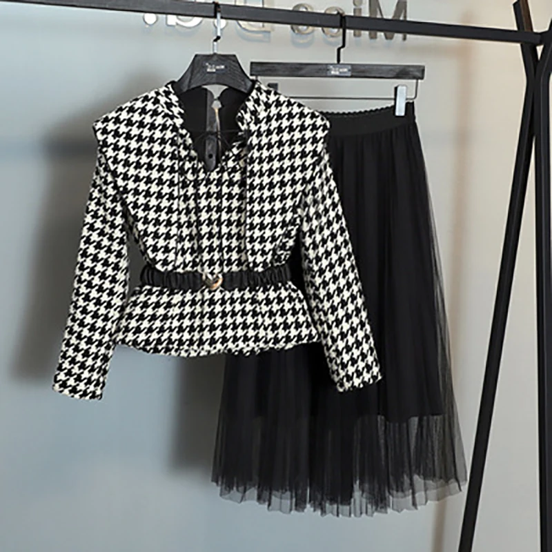 Женский очаровательный шерстяной костюм маленький Очаровательный Комплект из