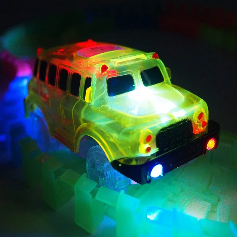 Новинка 5 упаковок электрические треки Автомобили со светодиодный Ной