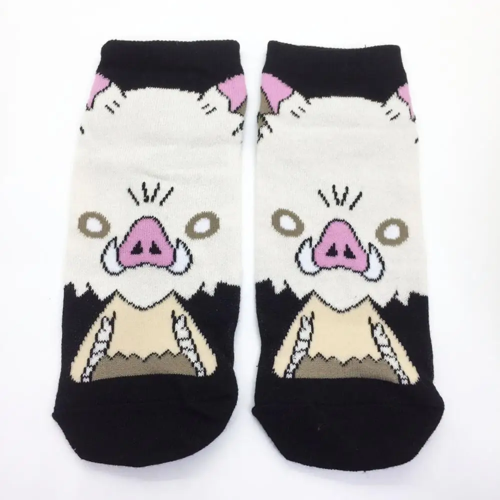 Hot Cos Anime Demon Slayer Kimetsu no Yaiba Kamado Tanjirou Nezuko Agatsuma Zenitsu Hashibira pattern Boat socks Gift