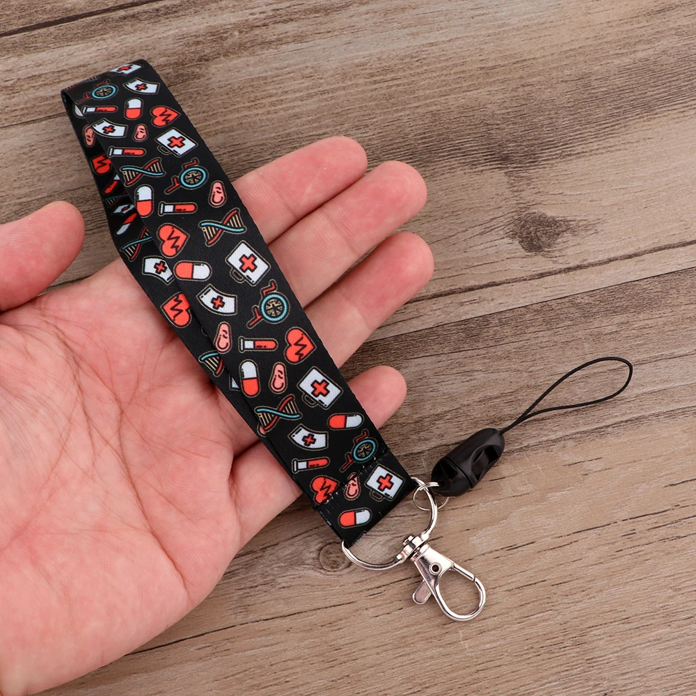 

JF830 Doctor Nurse Neck Strap Lanyard for Key ID Card Gym Phone Straps USB Badge Holder DIY Neck Strap Hang Rope Wrist Lanyard