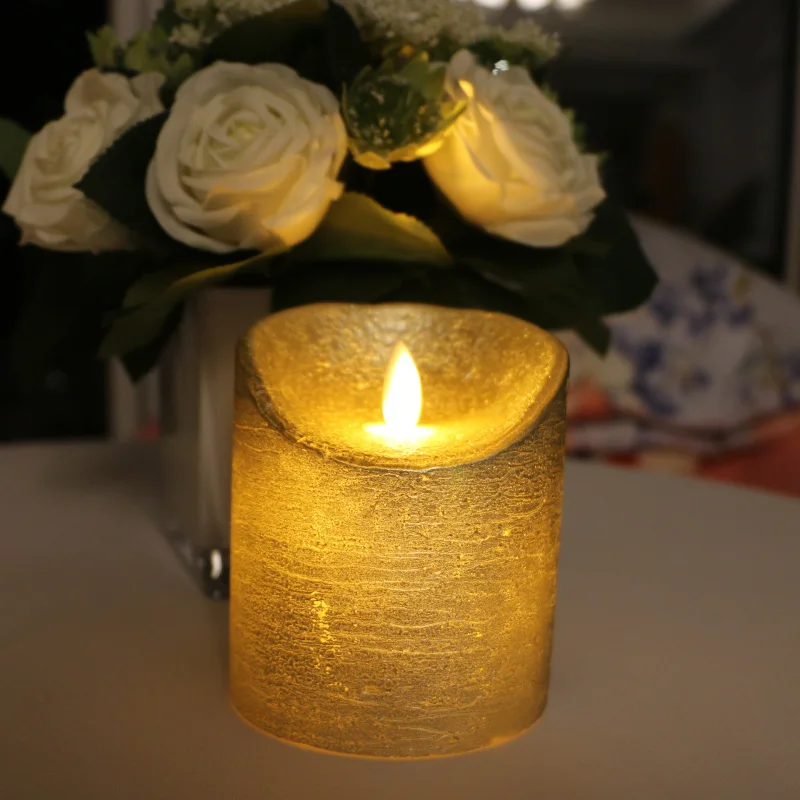 Gold B LED Electronic Dancing Flameless Candle Light Simulation Candle Battery Operated Wedding Festival Home Decor Water Ripple lamp - Цвет: Gold B