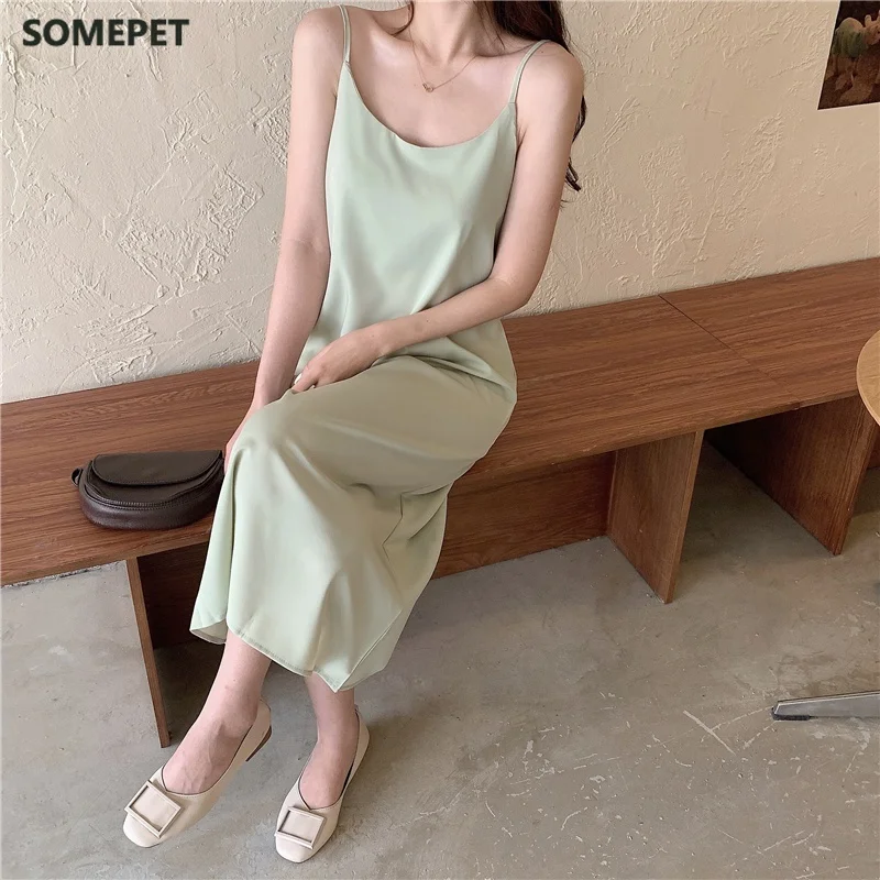 

Sexy Women Sling Long Dress Sleeveless V-neck Loose Maxi Dress Summer Fashion Plus Size