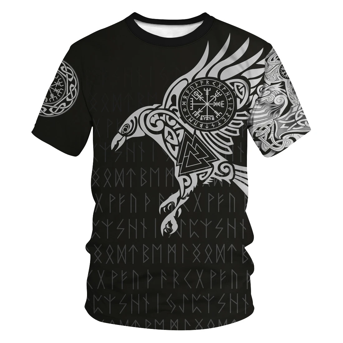 

Summer Viking Odin tattoo 3D printed men T-shirt short sleeved casual neutral streetwear oversized t-shirt cool men clothing 6XL