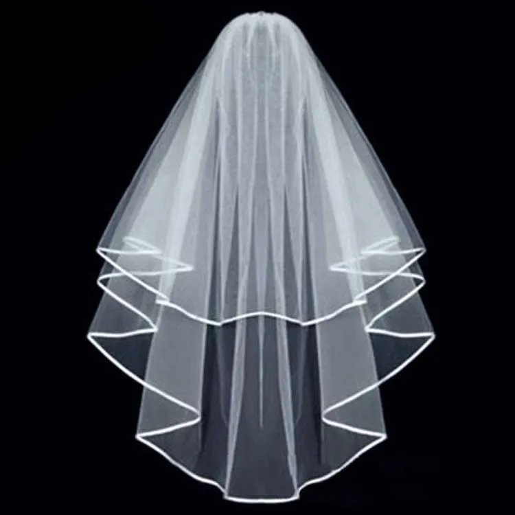 veil Невесты кружева белая корона наплечный ремень свадебная вуаль из двух частей фото наплечный ремень этикет односторонний - Цвет: veil