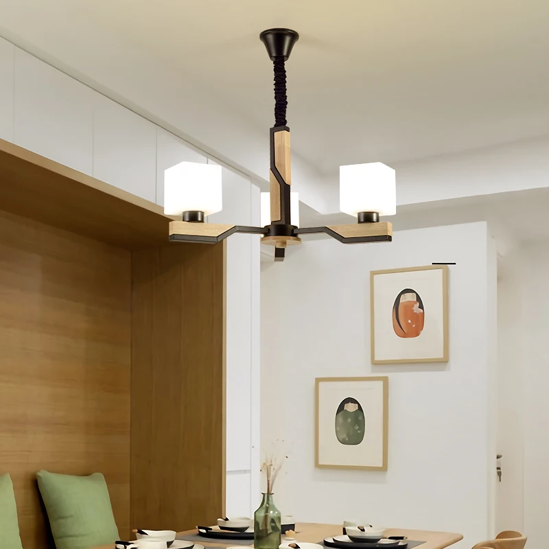 Деревянная люстра в нордическом стиле для гостиной простой современный