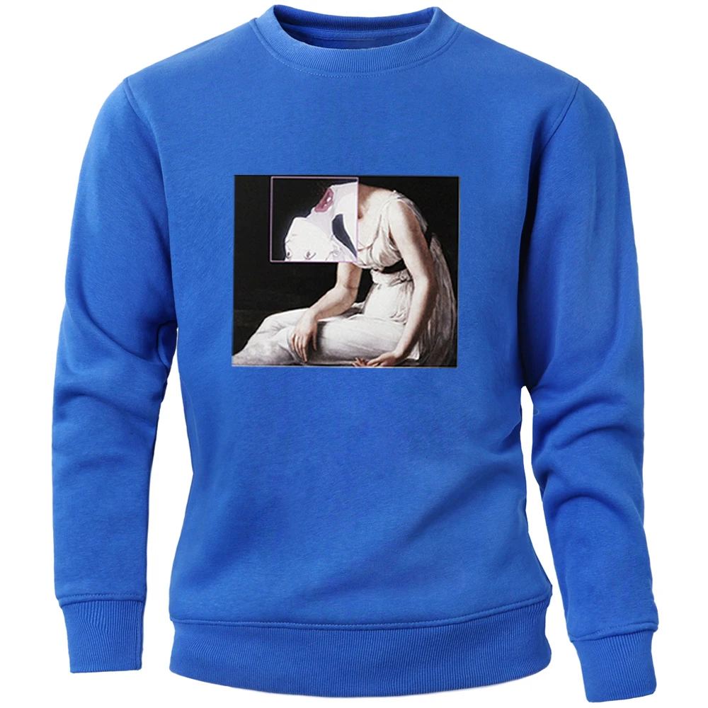 

World Famous Oil Painting Printing Sweatshirt Men Harajuku Streetwear Crewneck 2020 New Round Collar Pullovers Men Brand Hoodies