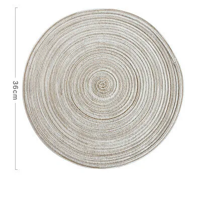 Beige 36cm Подстаканник Настольный коврик рами изоляционный коврик твердый круглый дизайн подстилки льняные Нескользящие кухонные аксессуары - Цвет: Beige 36cm