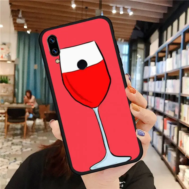 

Phone Case For Xiaomi Redmi Note 4 4x 5 6 7 8 pro S2 PLUS 6A PRO Coffee Wine Cup