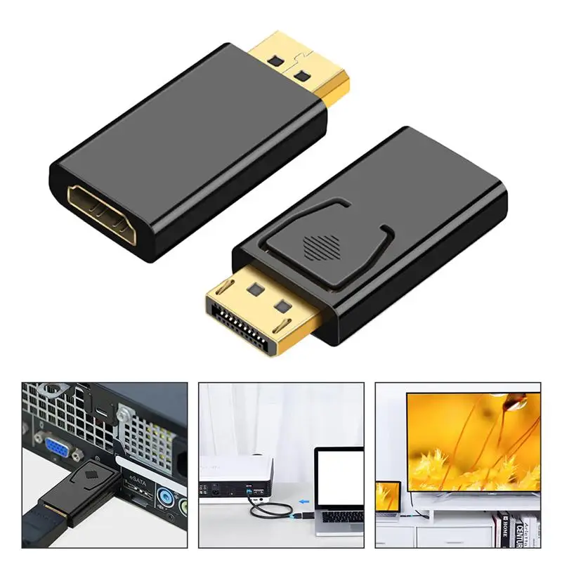 

2PCS Display Port Male to Video Female Adapter Video Signal Converter Supply