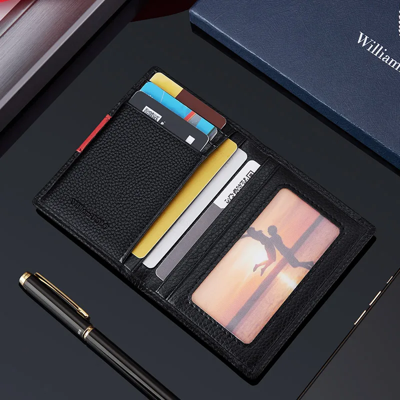WILLIAMPOLO New New Chinese-made leather men's wallet clip men's wallet leather credit card wallet men's wallet