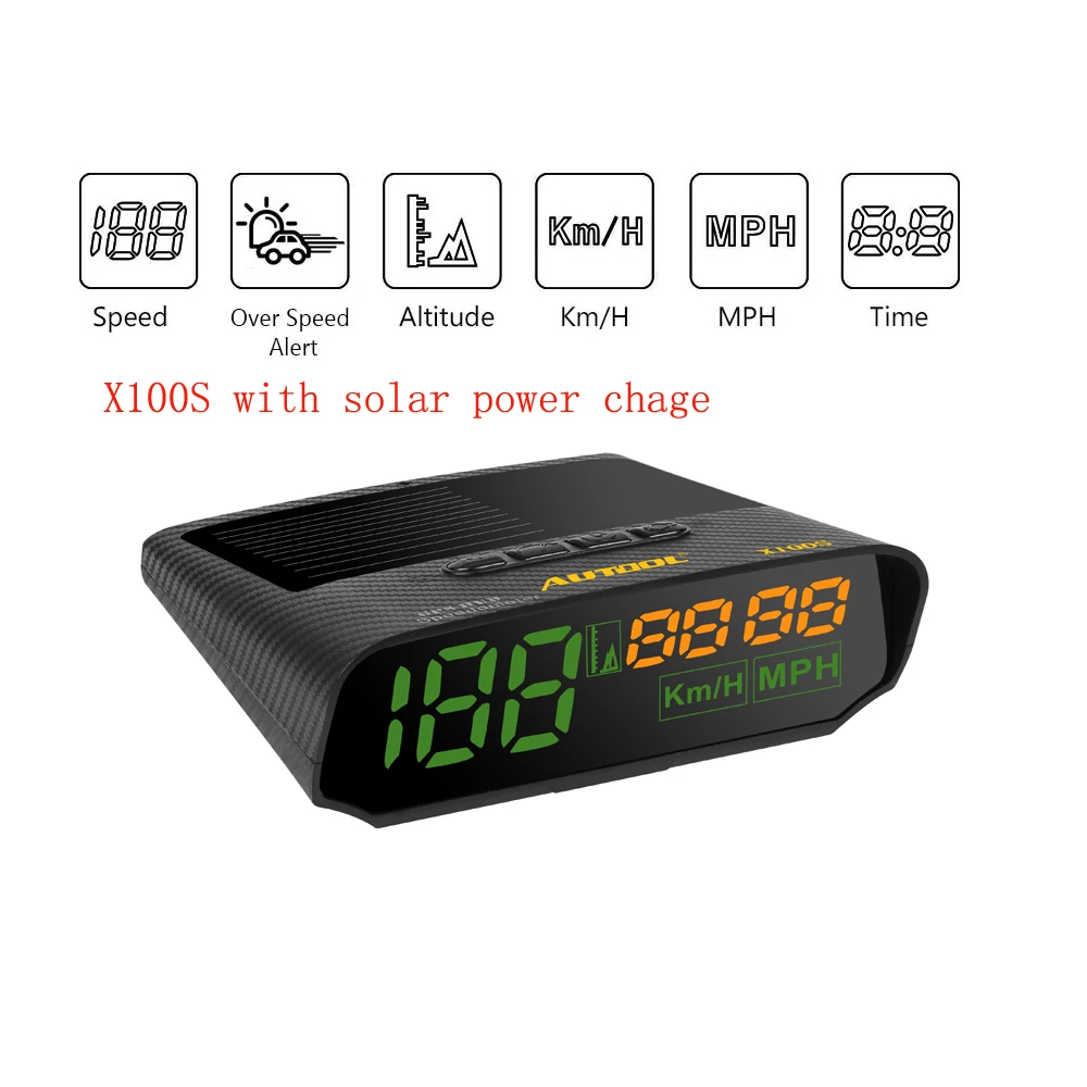 Универсальный Автомобильный датчик скорости AUTOOL X100S GPS миль/км/ч светодиодный