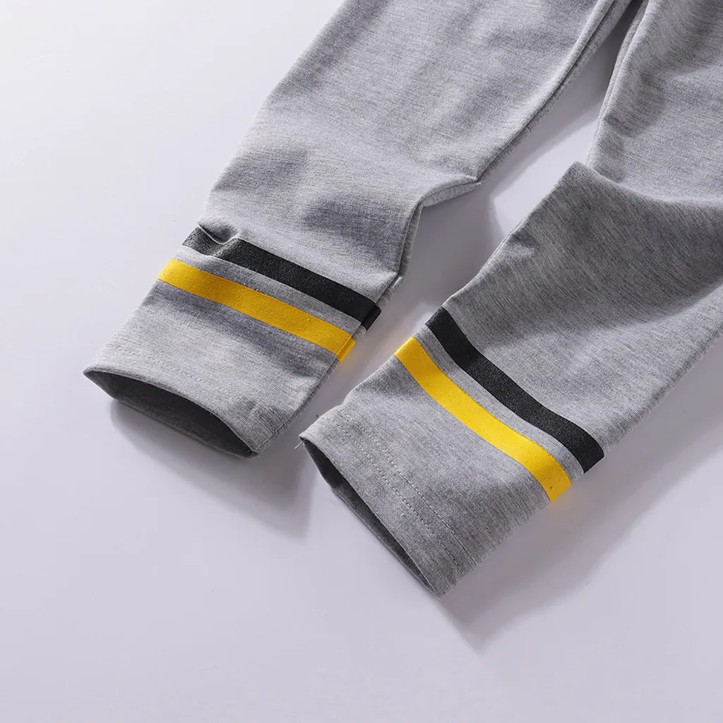 Модная футболка в полоску стиле пэчворк для маленьких мальчиков топ + брюки