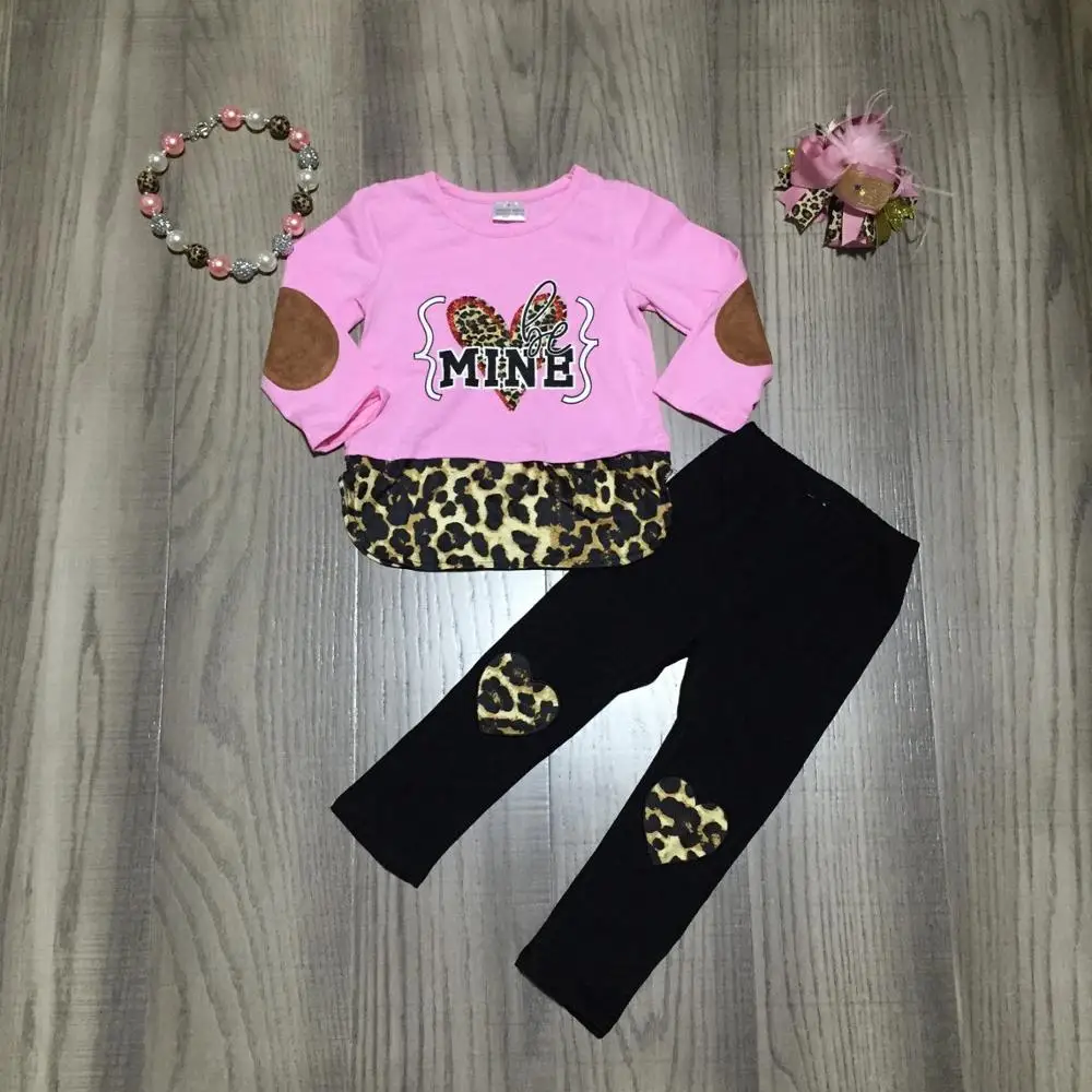 Весенне зимняя одежда на День Святого Валентина детская из хлопка розовые