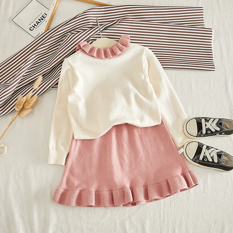 Комплекты одежды для девочек осень 2020 детская одежда свитер юбка костюм милый