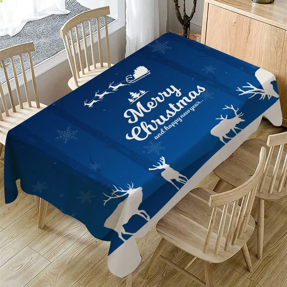 

Merry Christmas Tablecloth Waterproof Oilproof Rectangular Table Cloth Hotel Restaurant Family Banquet Dinning Tablecloth
