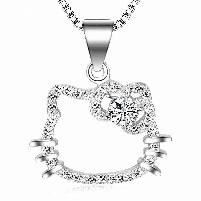 

TAKARA TOMY fashion cartoon Hello Kitty necklace female clavicle chain net sterling silver 925 jewelry simple high-end design