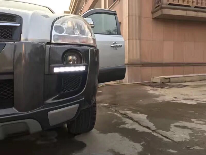 Авто-Стайлинг светодиодный DRL Габаритные огни для hyundai Tucson 2006 2007 2009 2009 автомобильные передние противотуманные фары крышка переднего бампера