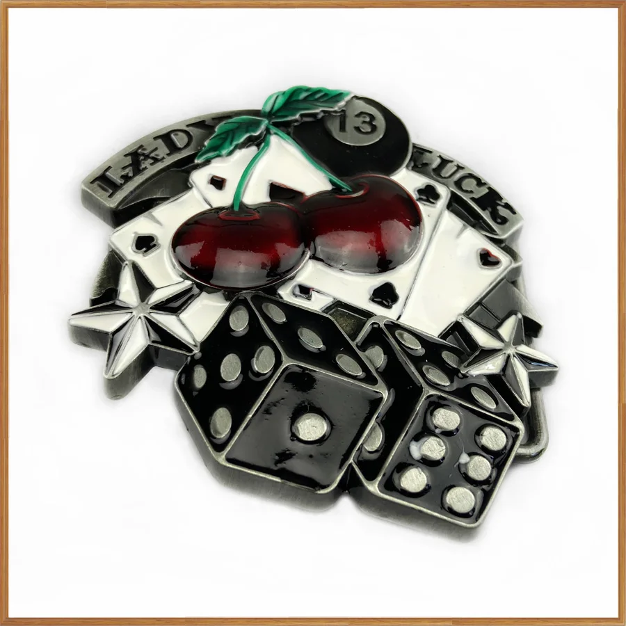 BuckleClub цинковый сплав Дамская удача игральные карты стандартный подарок