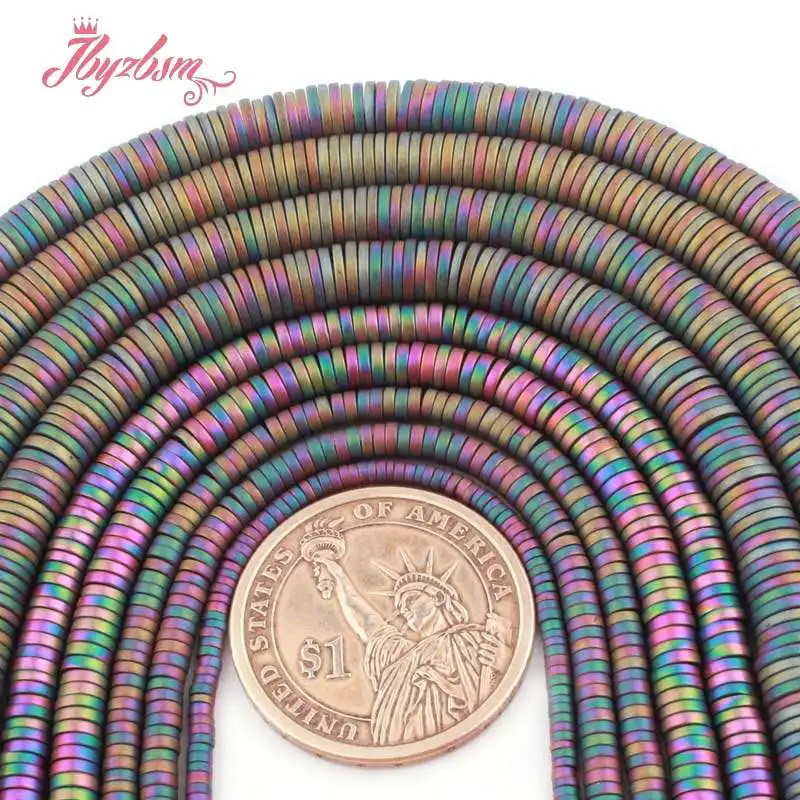 Бусины-разделители из гематита и натурального камня 1x2 1x3 1x6 мм разные цвета для