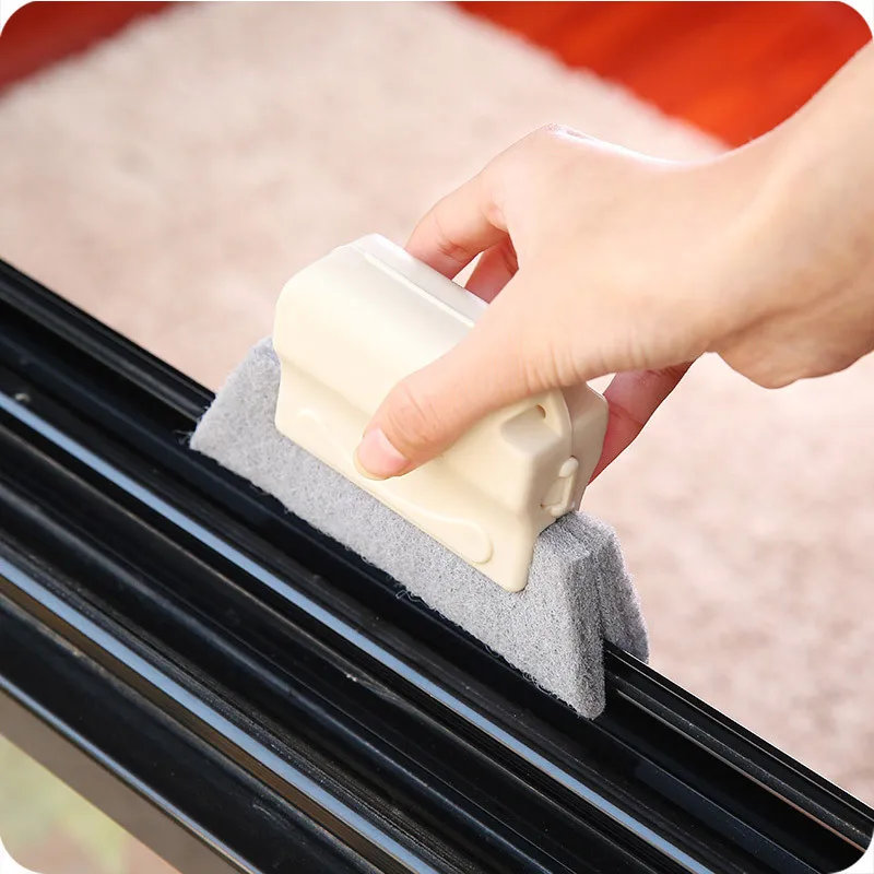 

Window Groove Cleaning Brush Plastic Window Sink Slot Cleaner Cleaning Tool with Sponge Scouring Pad Magic Cleaner Tools