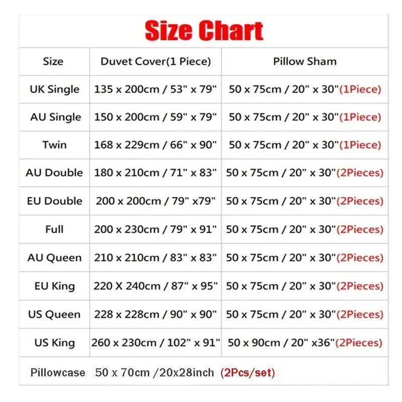 

20Luxury Twin FUll Queen King Size Soft Duvet Cover Polyester Cotton Quilt Cover Pillowcase bedding set