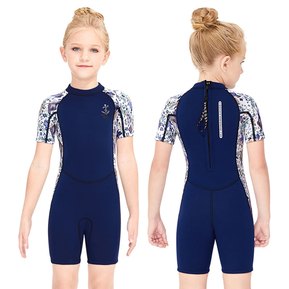 

Neoprene Girls 2.5MM Wetsuit Surf Children Rash Guard Swimming Windsurf Kitesurf Swimsuit Scuba Diving Kids Clothes Bathing Suit