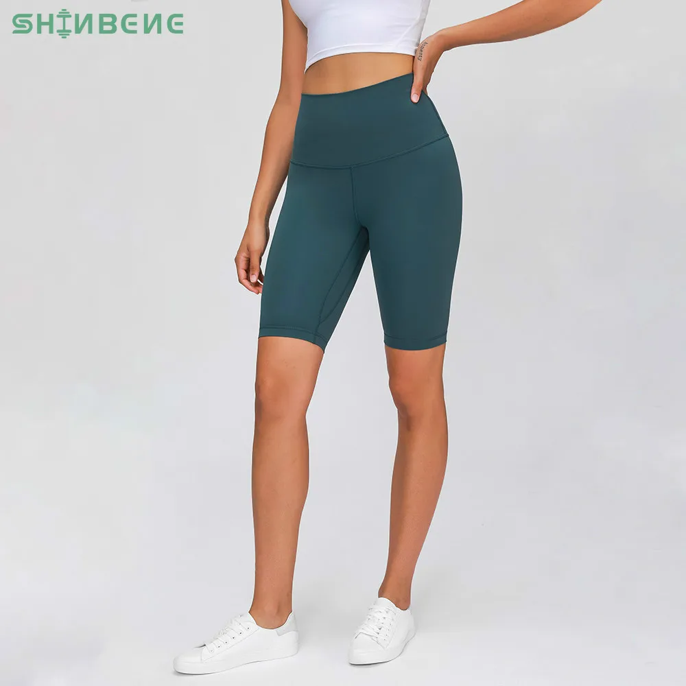 

SHINBENE SUPER HIGH RISE Cozy-Soft Yoga Workout Biker Shorts Women Naked-feel Four-Way Stretchy Gym Fitness Sport Long Shorts