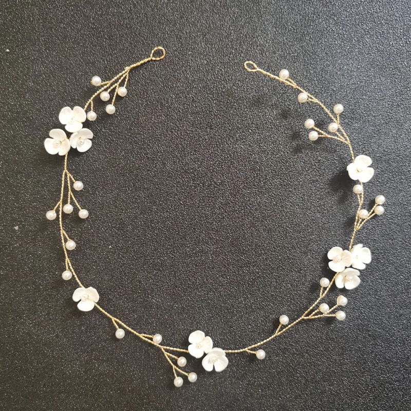 Женский ободок для волос SLBRIDAL Свадебный ручной работы с кристаллами и цветами