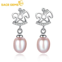 sace gems luxury women earrings s925 sterling silver pearl eardrop zircon fashion boutique jewelry gift accessories ear stud