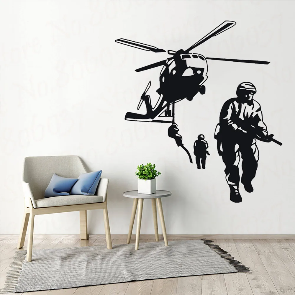 

Army Military Soldier Wall Stickers for Kids Rooms Nursery Children Boys Bedroom Vinyl Wallpaper Art Decor Poster Decals WL1195