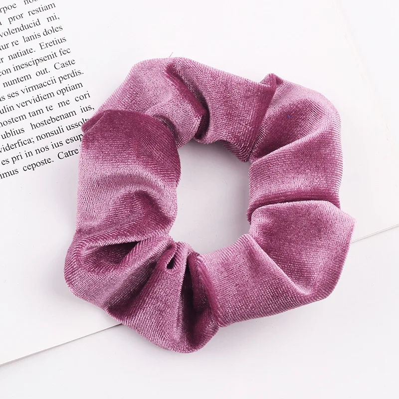 

Vintange Velvet Hair Scrunchie Elastic Hair Bands Solid Color Headwear Ponytail Holde Ties Rope Hair Accessories Gift