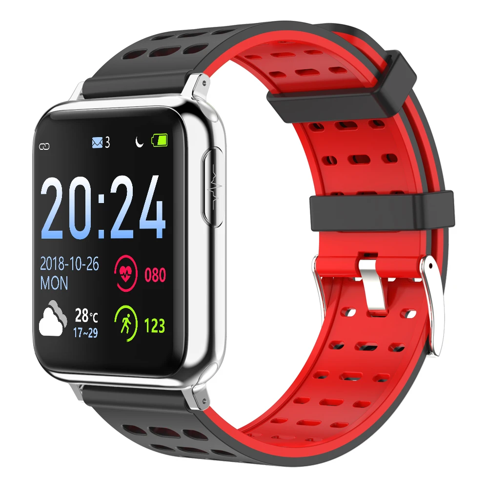 1 KYCXD smartwatch ЭКГ кровяное давление мониторинг кислорода в крови спортивные браслеты Водонепроницаемый Фитнес-браслет - Цвет: 1