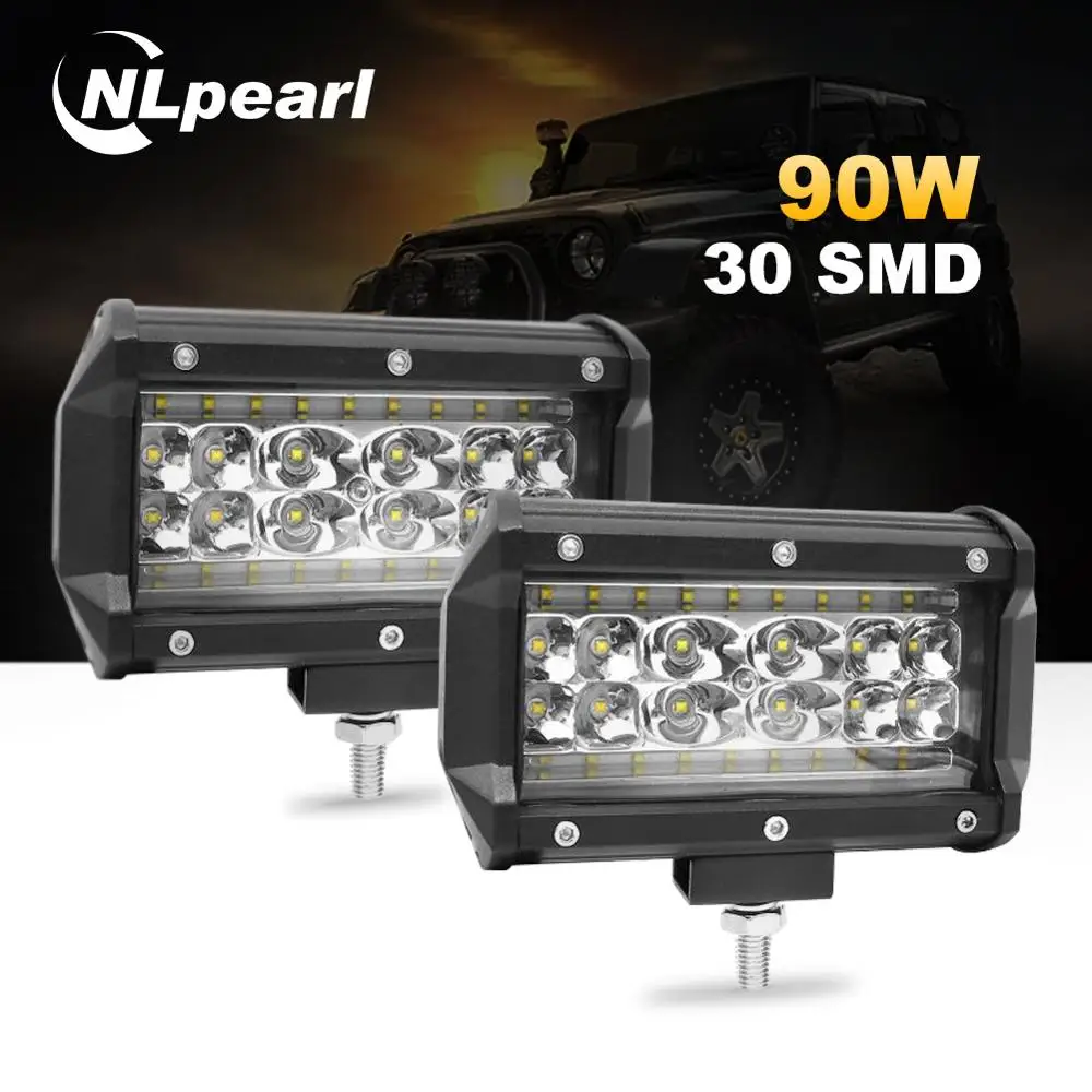 Nlpearl 2x автомобиль светильник Ассамблея 4 ряда 5 дюймов 90 Вт прожектор светодиодный