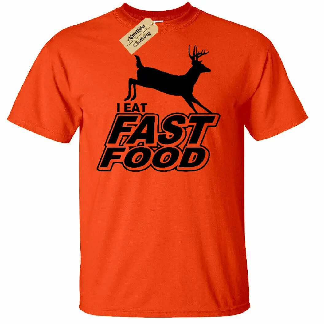 Я ем фаст-фуд смешные мужские футболки Охотник олень стрельба Охота подарок