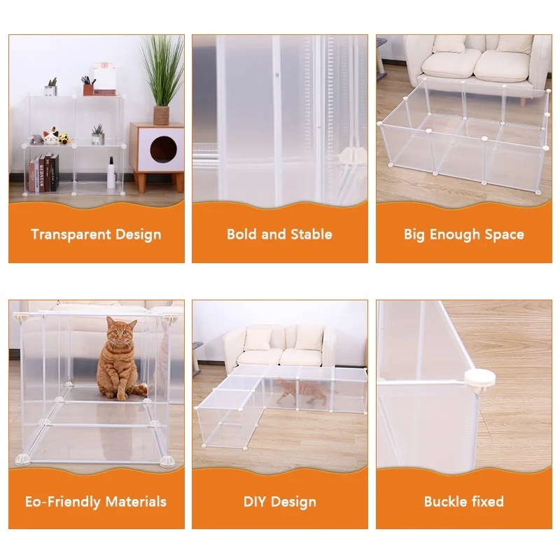 

Pet Dog Fences Playpen DIY Freely Combined Multi-functional Dog Cage Yard Fence Foldable Sleep Playing Kennel House for Dogs Cat