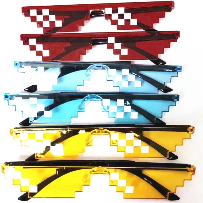 Красочные мозаичные солнцезащитные очки игрушка Thug Life Deal With It пиксельные женские