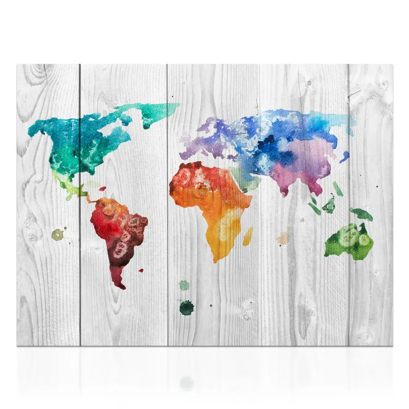 Красочная карта мира плакат настенная Картина на холсте 1 шт. домашний декор