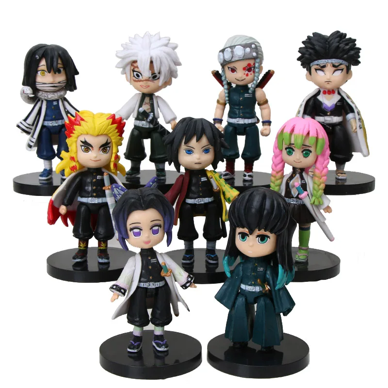 

9Pcs Anime Figurine Demon Slayer Kimetsu No Yaiba Tomioka Giyuu Kochou Shinobu Shinazugawa Genya Makomo Q Posket Figure Set Toys