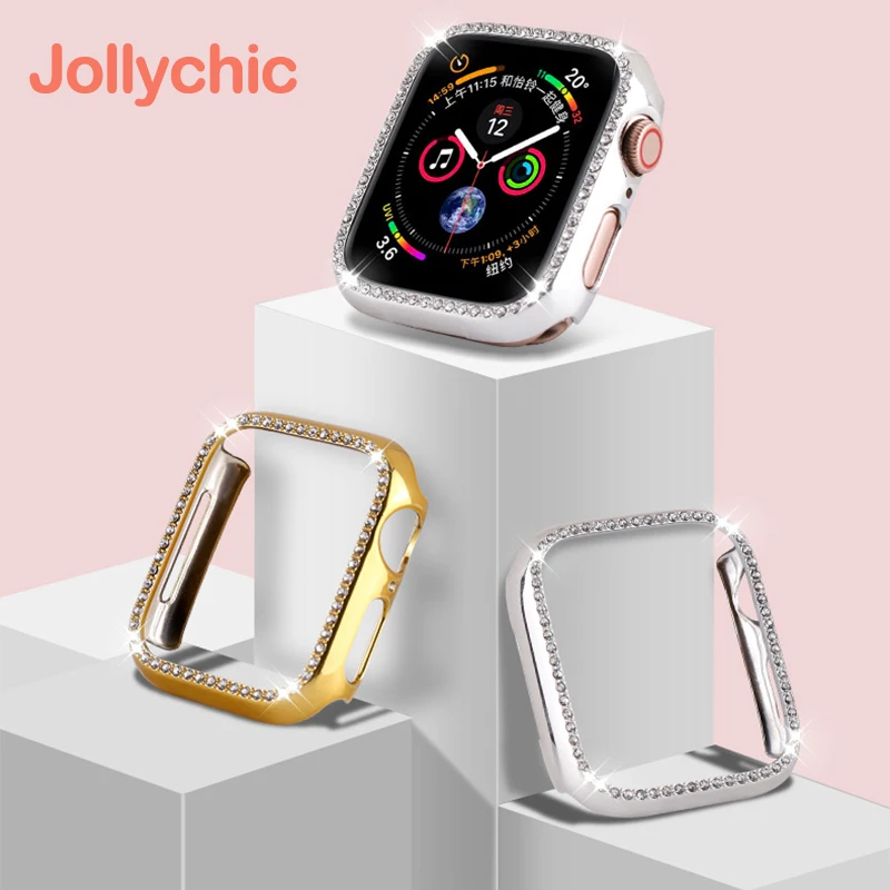 Металлический Алмазный защитный чехол для apple watch, защитный экран серии 4, 3, 2, 1, чехол 38 мм, 42 мм, 40 мм, 44 мм, iwatch, чехол для женщин