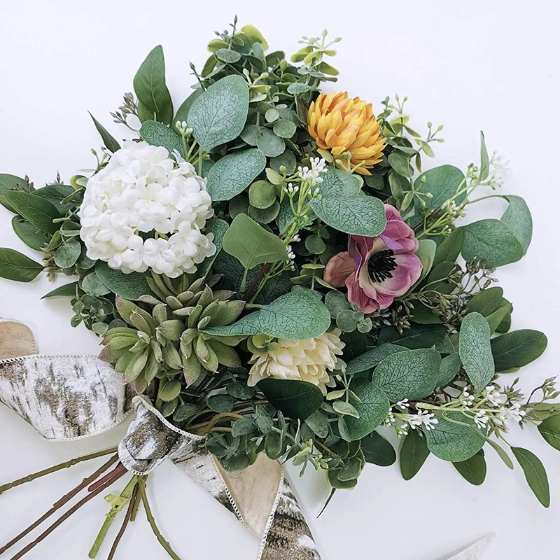 Mixed Eucalyptus Leaves Stems Bulk Artificial Silver Dollar Picks And Faux Branches | Дом и сад
