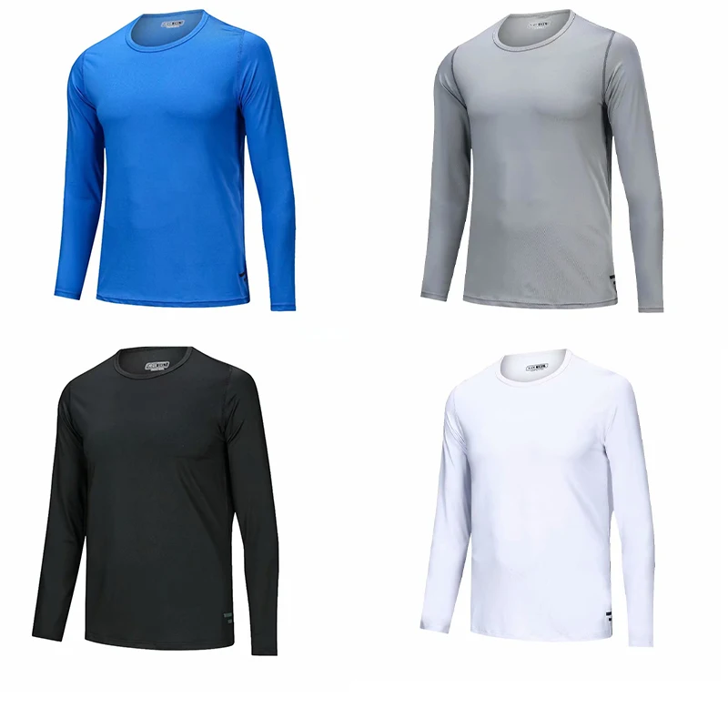 Белая футболка для бега с длинным рукавом взрослых мужская серая Спортивная